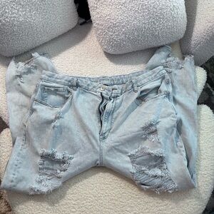 Plus Size 22 American Eagle Light Blue Curve Mom Jeans